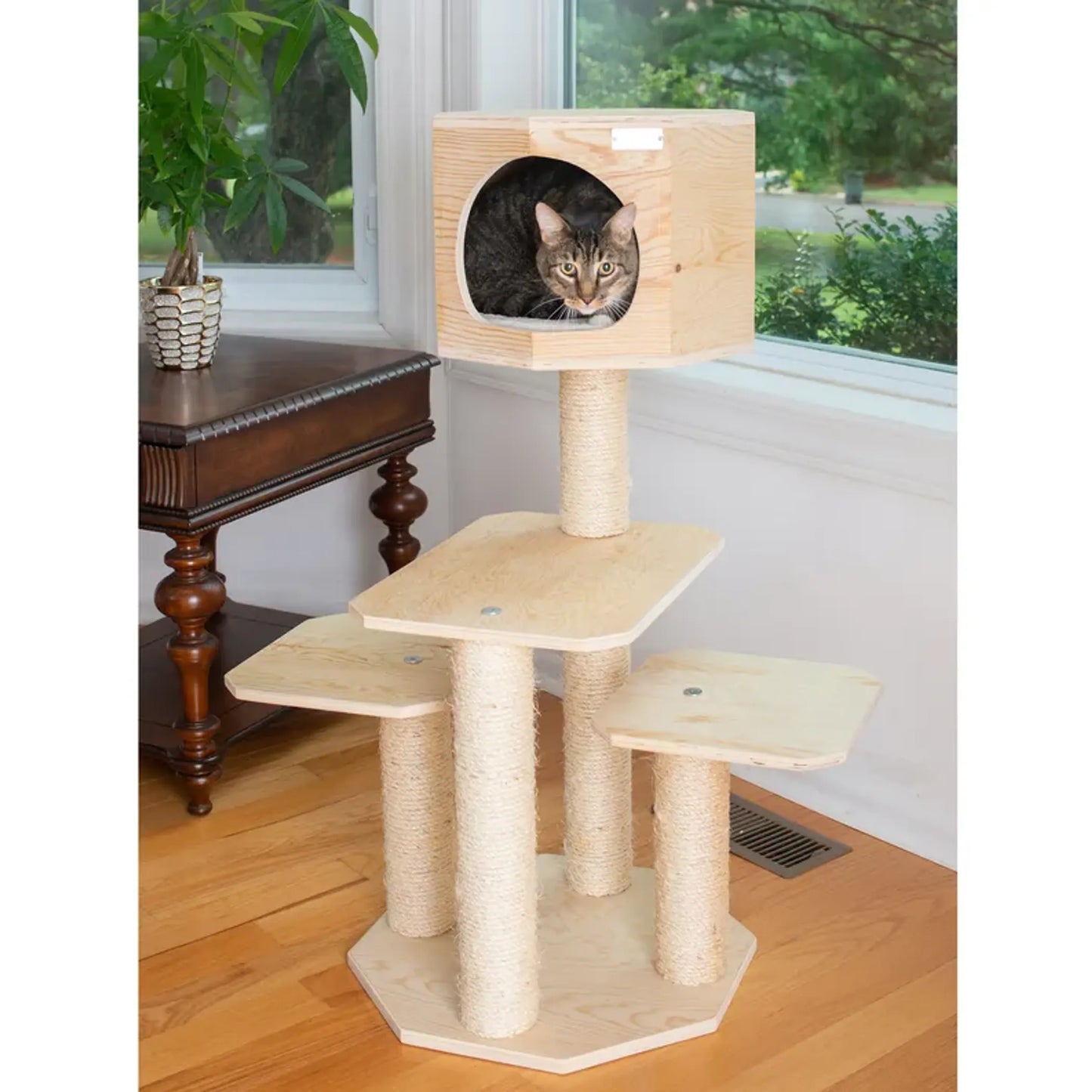 Armarkat Premium  Scots Pine Wooden Cat Tree 46" - S4203