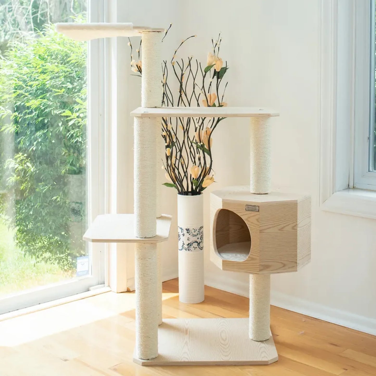 Armarkat Premium Scots Pine 54-Inch Cat Tree w/ Three Levels - S5402