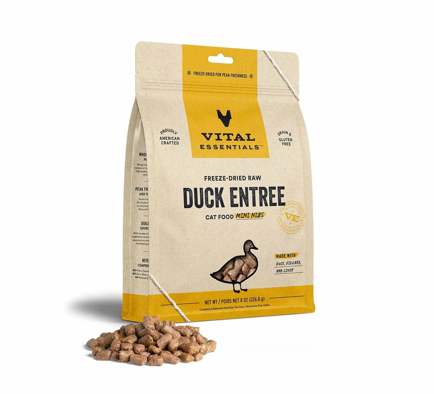 Vital Essentials(R) Freeze-Dried Raw Duck Entree Cat Food Mini Nibs