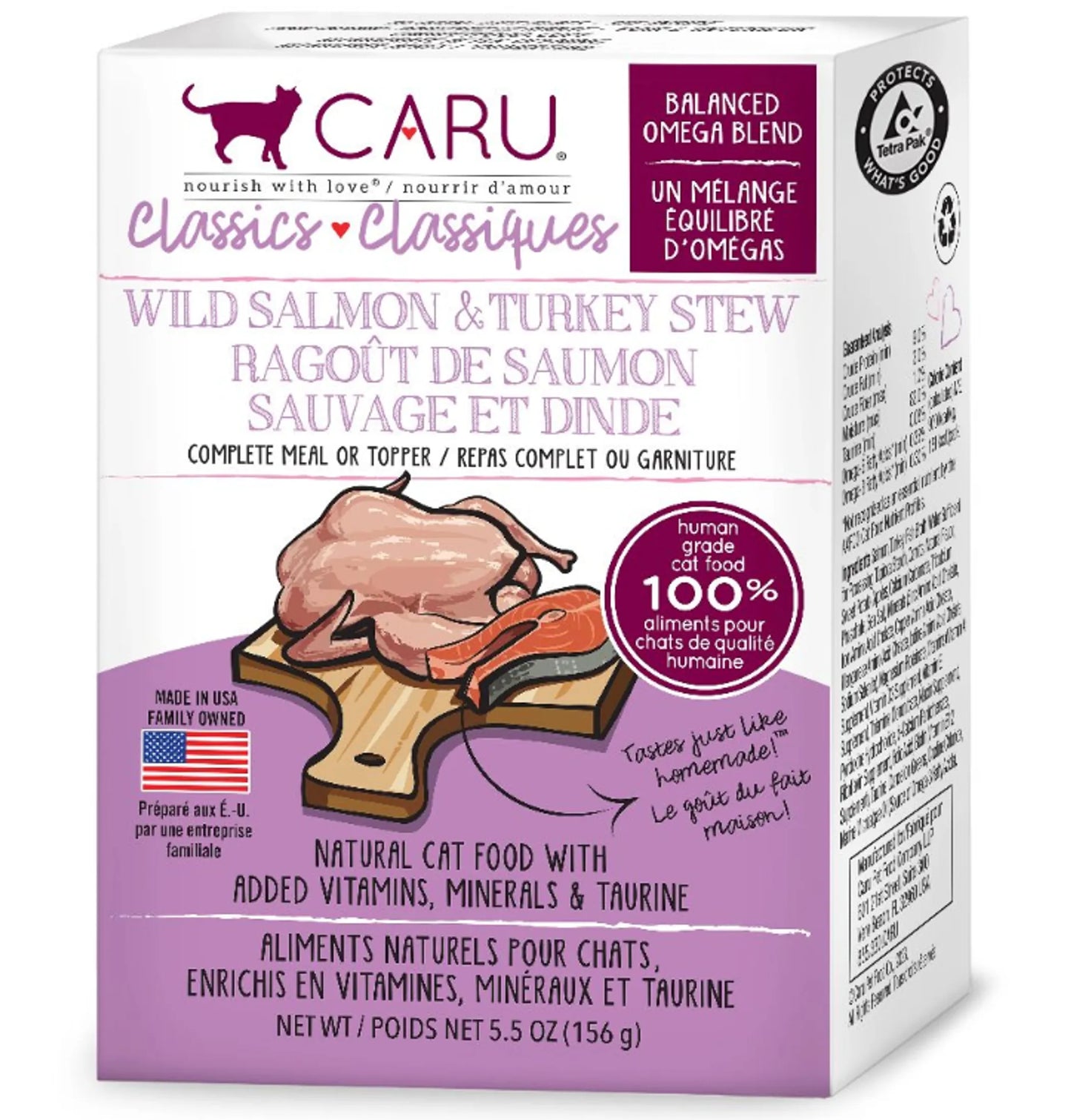 CARU Classics Wild Salmon & Turkey Stew for Cats - Pack of 12